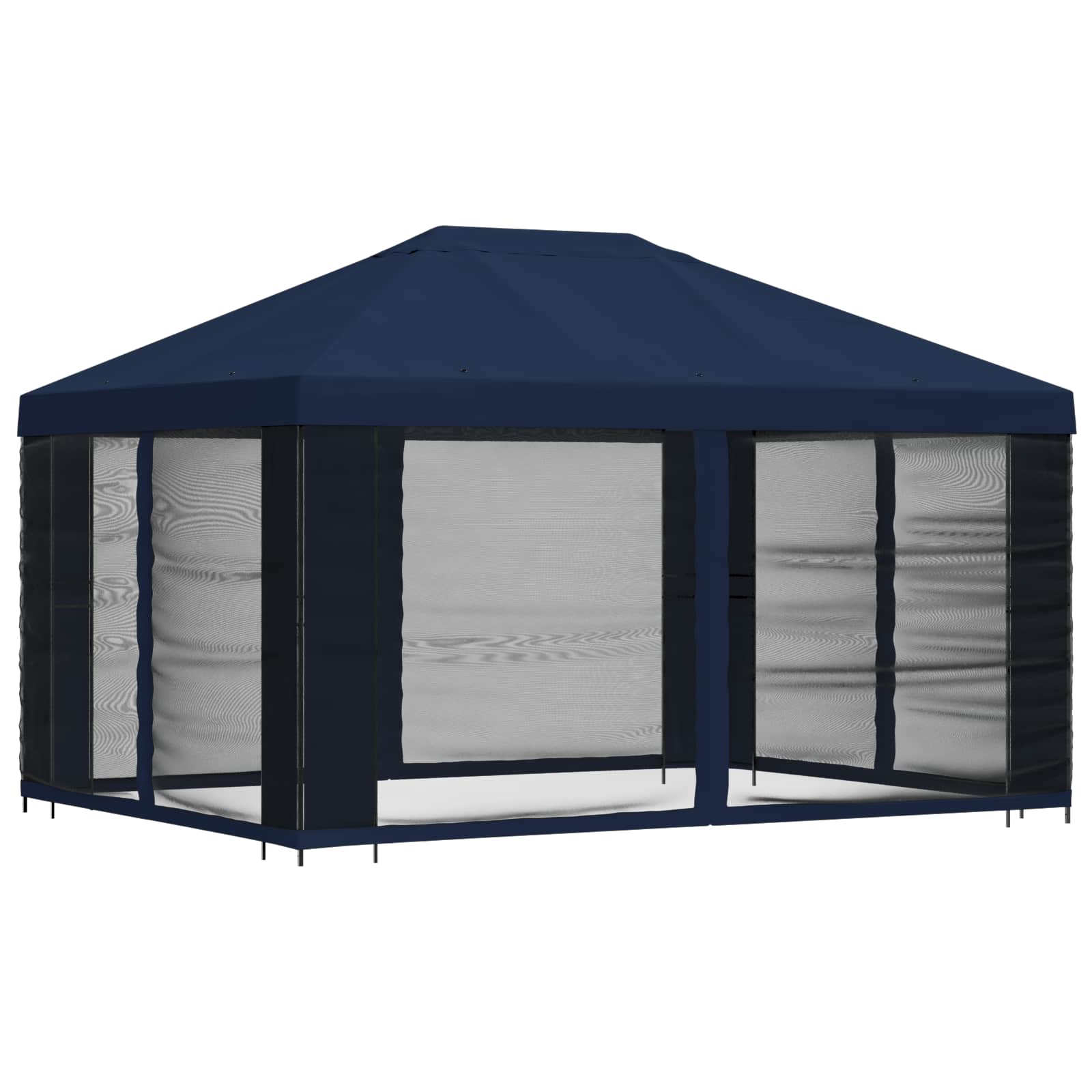 Garten Pavillon mit Seitenwänden 4 x 3 m Blau
