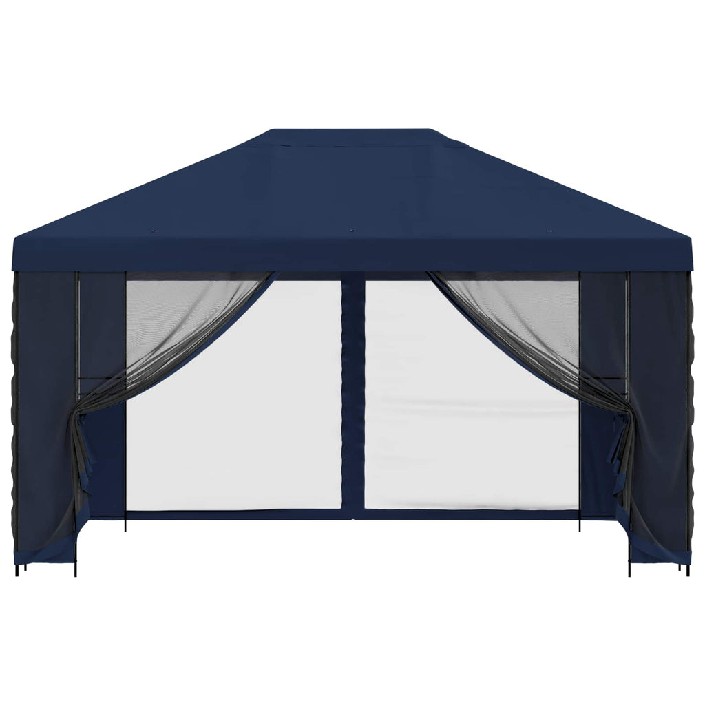 Garten Pavillon mit Seitenwänden 4 x 3 m Blau