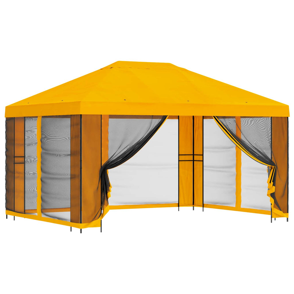 Garten Pavillon mit Seitenwänden 4 x 3 m Gelb