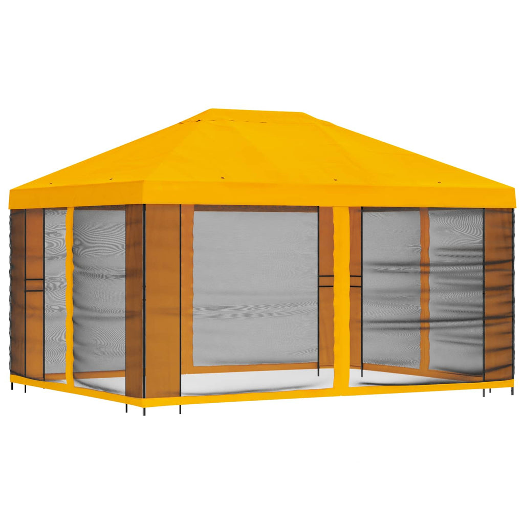 Garten Pavillon mit Seitenwänden 4 x 3 m Gelb