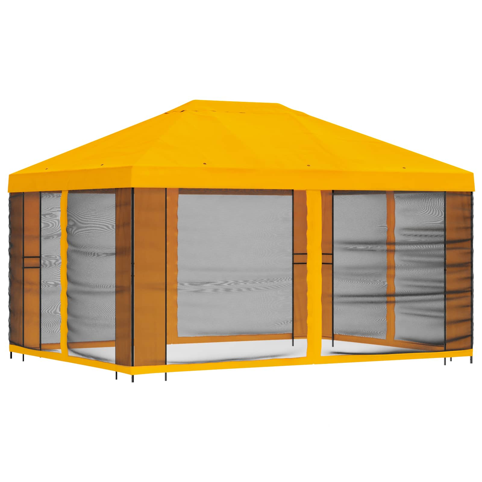 Garten Pavillon mit Seitenwänden 4 x 3 m Gelb