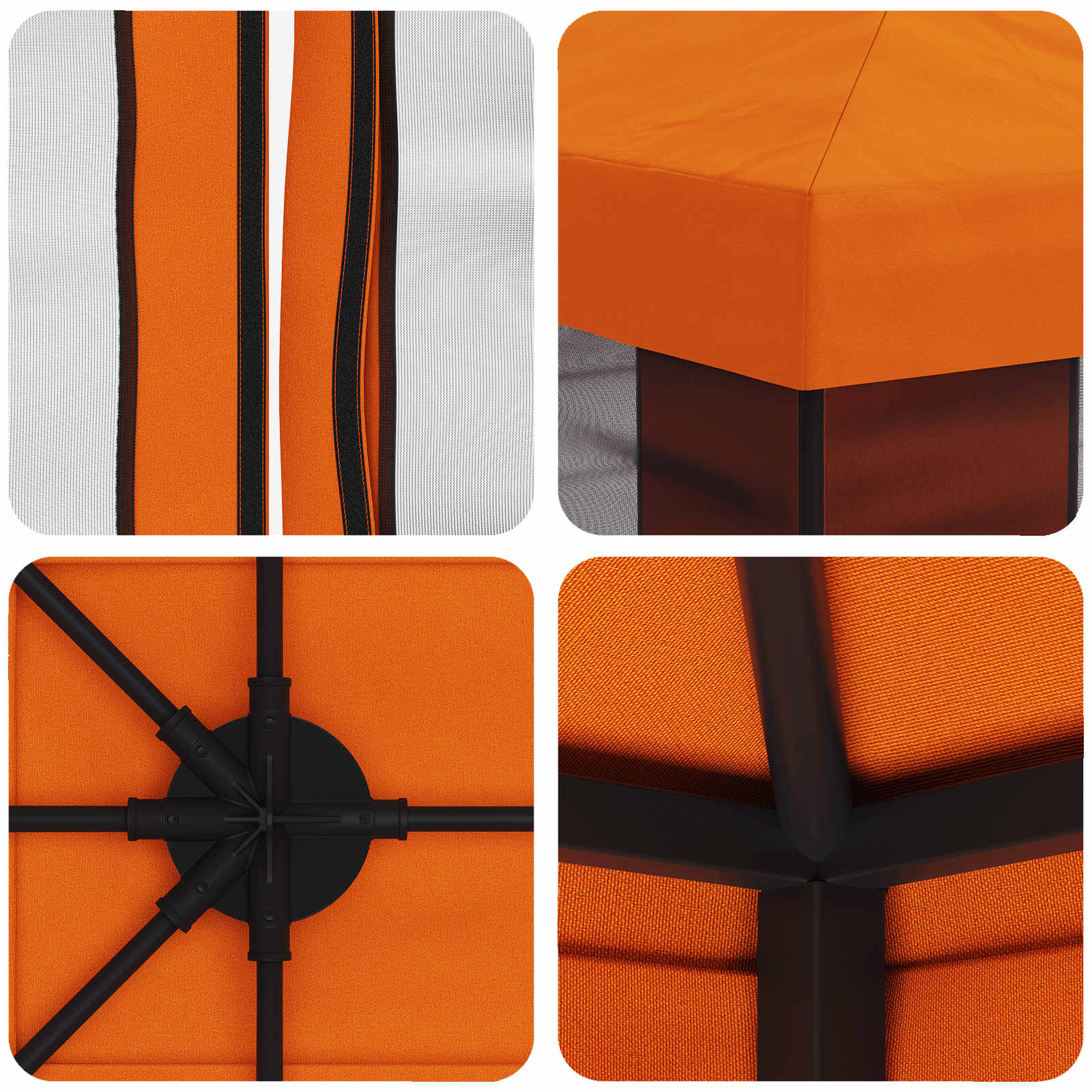 Garten Pavillon mit Seitenwänden 4 x 3 m Orange