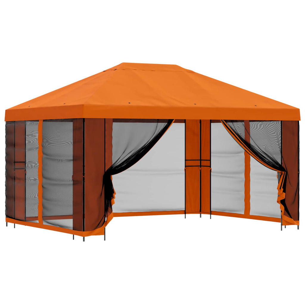 Garten Pavillon mit Seitenwänden 4 x 3 m Orange