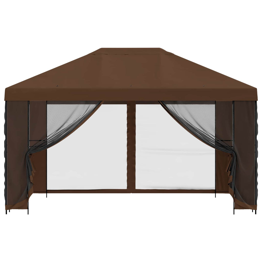 Garten Pavillon mit Seitenwänden 4 x 3 m Braun