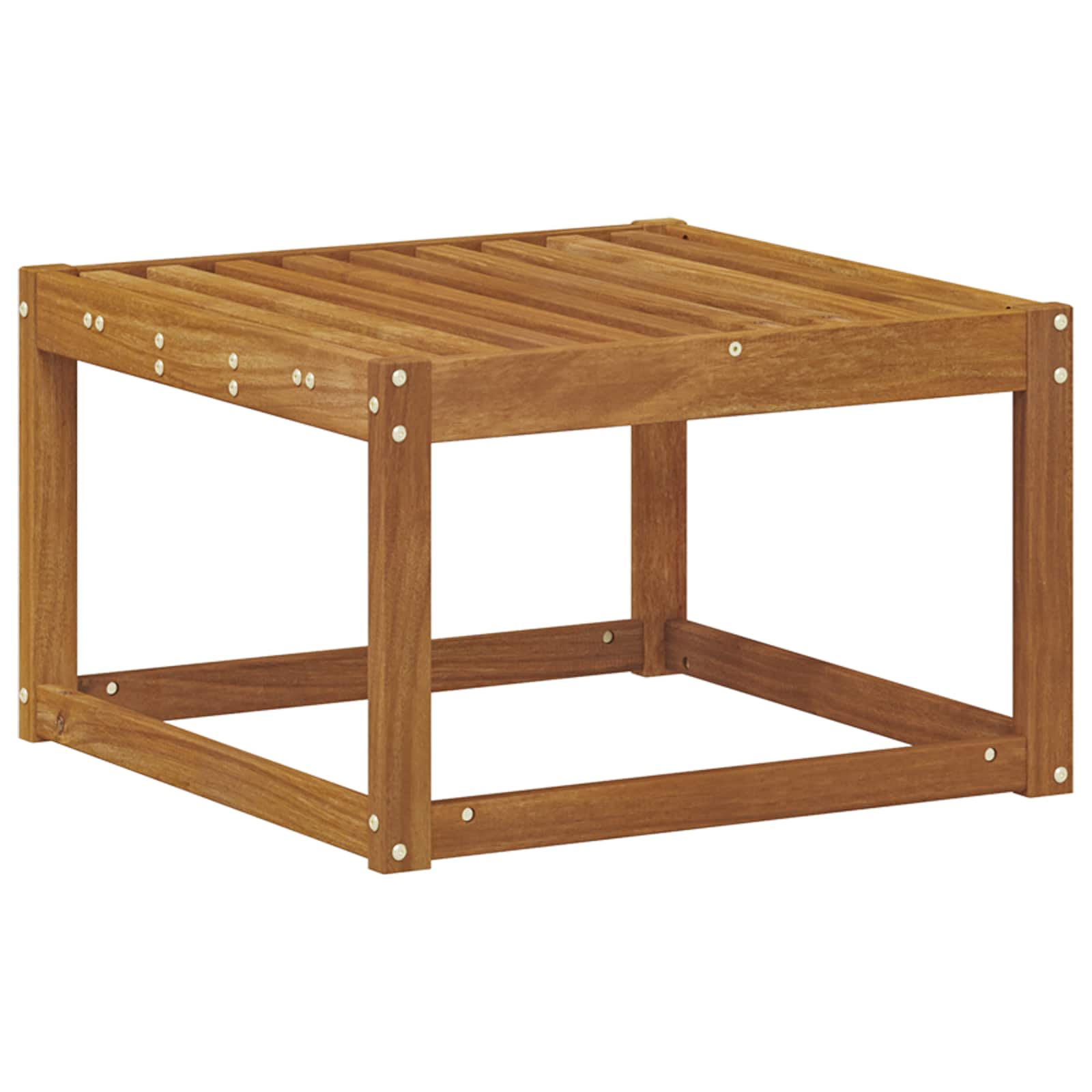 Outdoor-Fußhocker Massivholz Akazie Natur 59 x 59 x 37 cm