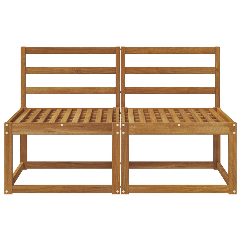 2 Stück Outdoor Mittelsofa Massivholz Akazie Natur
