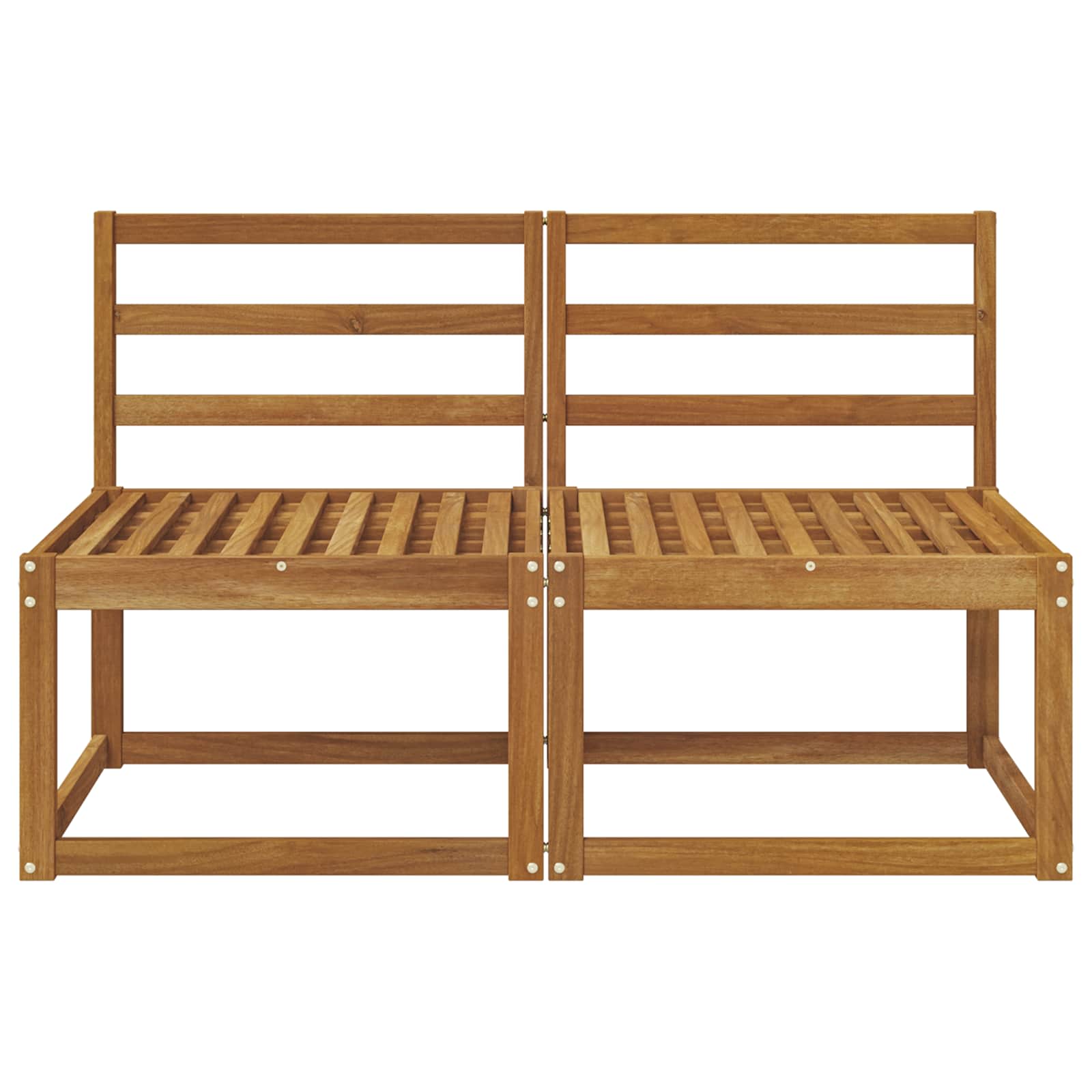 2 Stück Outdoor Mittelsofa Massivholz Akazie Natur