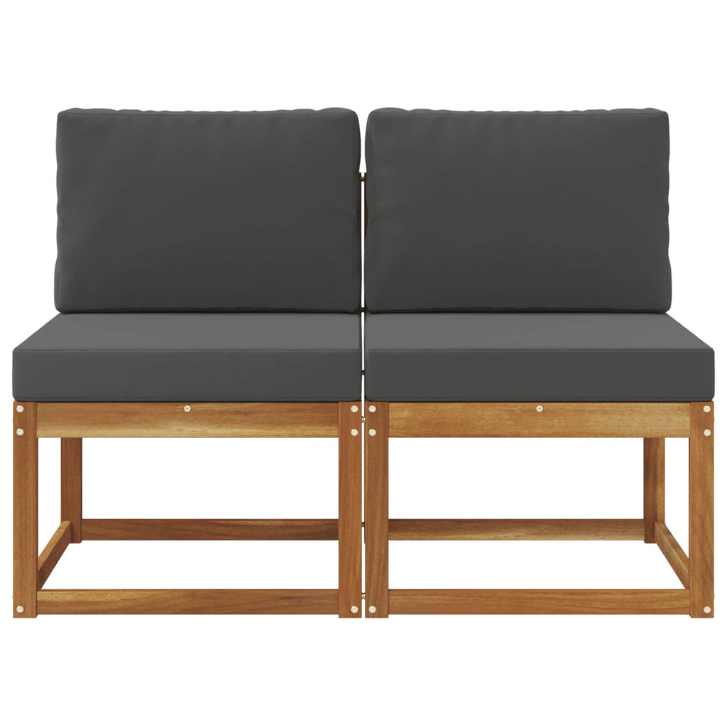 2 Stück Outdoor Mittelsofa Massivholz Akazie