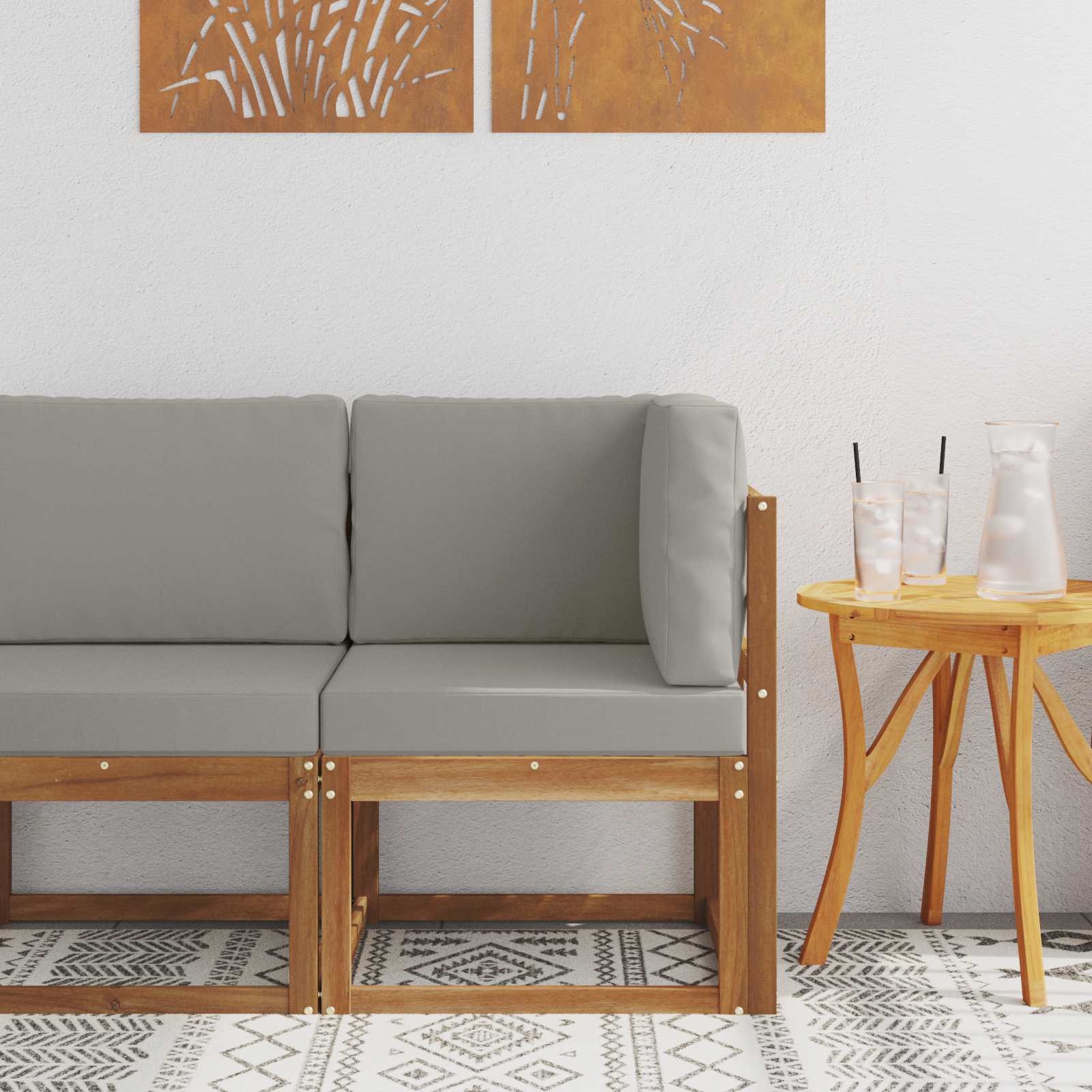 Outdoor Ecksofa Massivholz Akazie