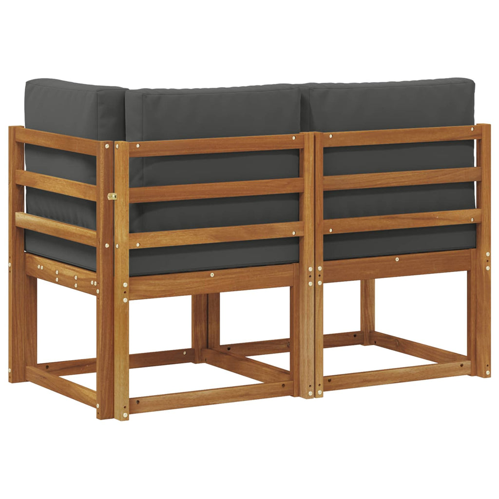 Outdoor Mittel- und Ecksofa 2 Stück Natur und Anthrazit