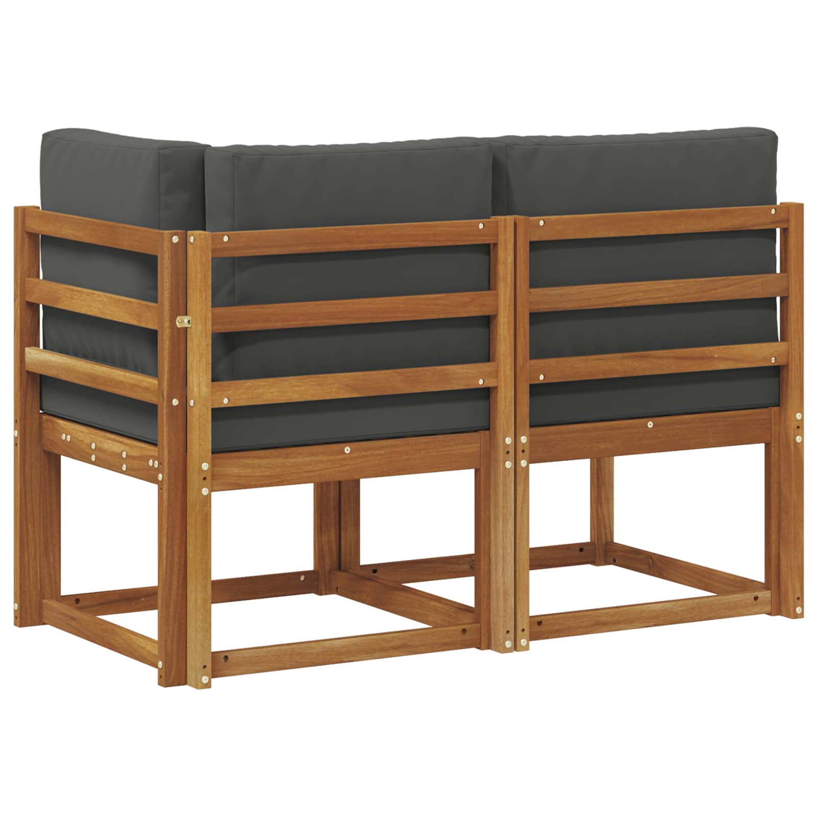 Outdoor Mittel- und Ecksofa 2 Stück Natur und Anthrazit
