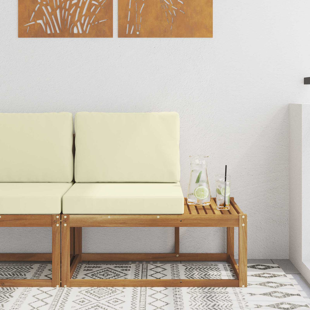Outdoor End Sofa Natur 91 x 63 x 73 cm Massivholz Akazie