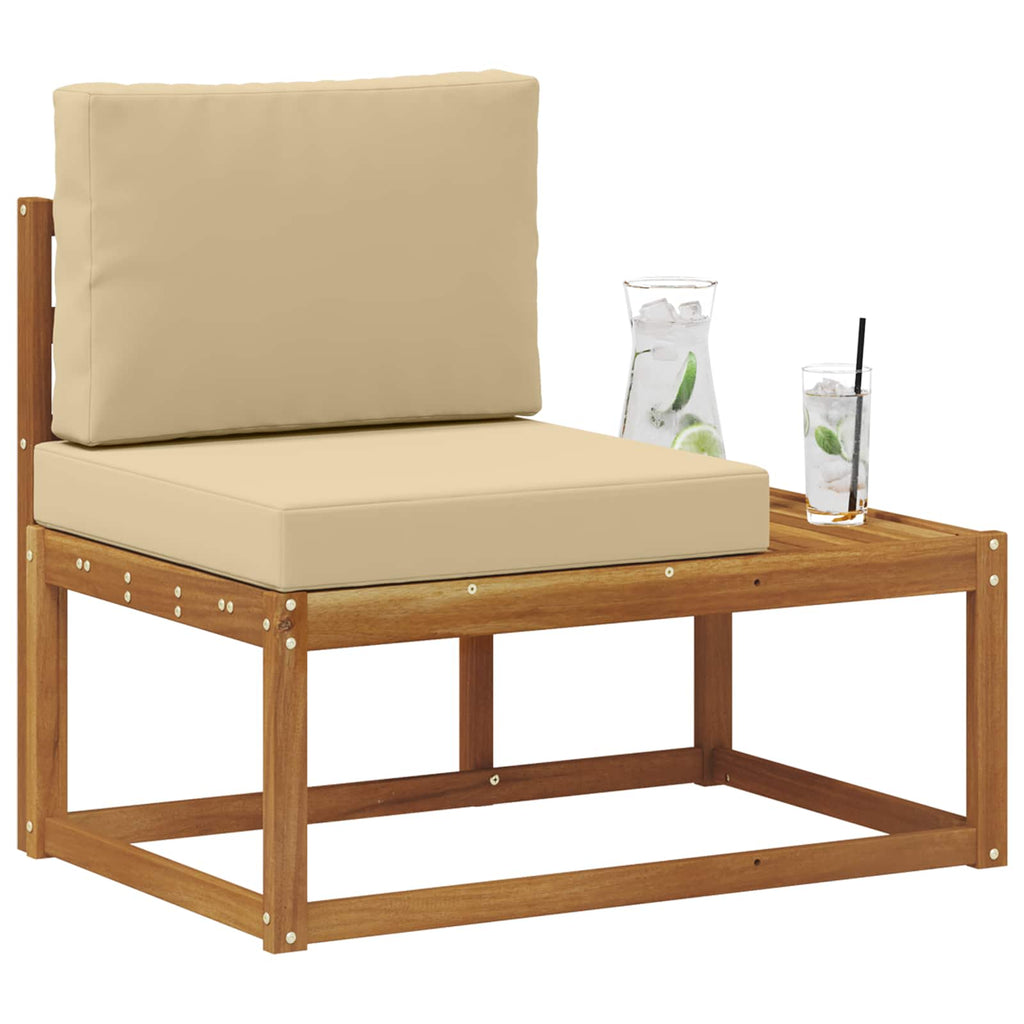 Outdoor End Sofa Natur 91 x 63 x 73 cm Massivholz Akazie