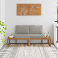 Outdoor End Sofa mit Kissen 2 Stück Natürlich und Hellgrau