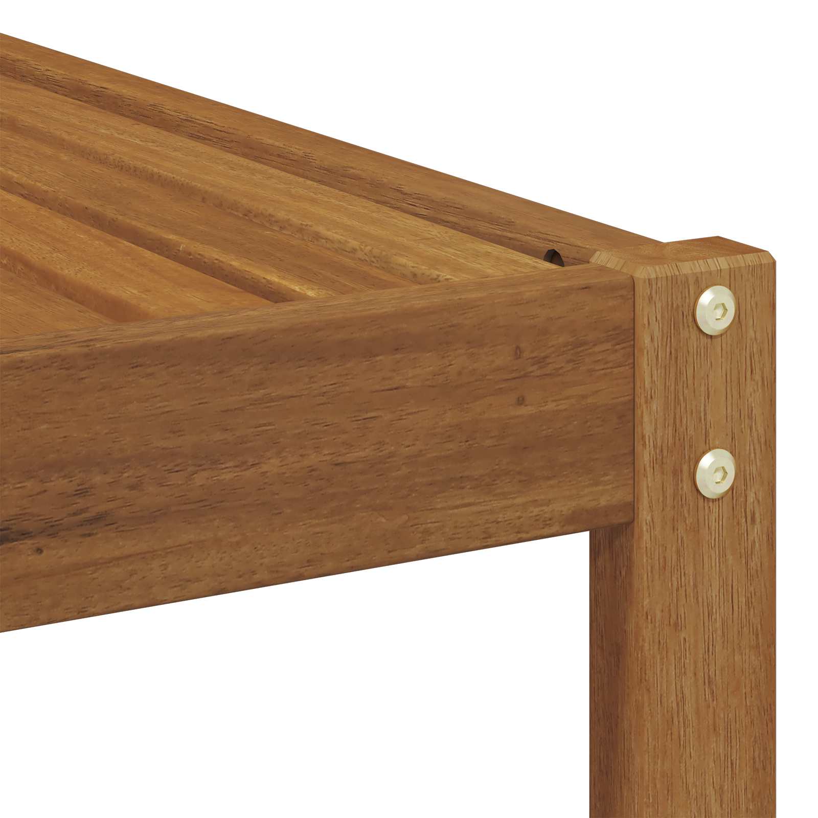 Outdoor End Sofa 2 Stück Natur und Anthrazit Massivholz Akazie