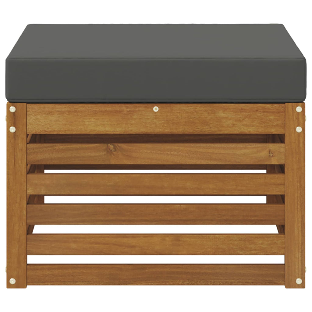 Outdoor-Fußhocker Massivholz Akazie Natur