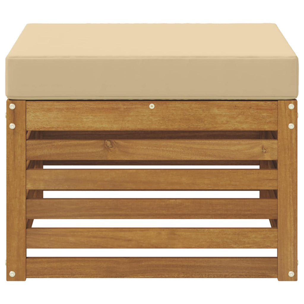 Outdoor-Fußhocker Massivholz Akazie Natur