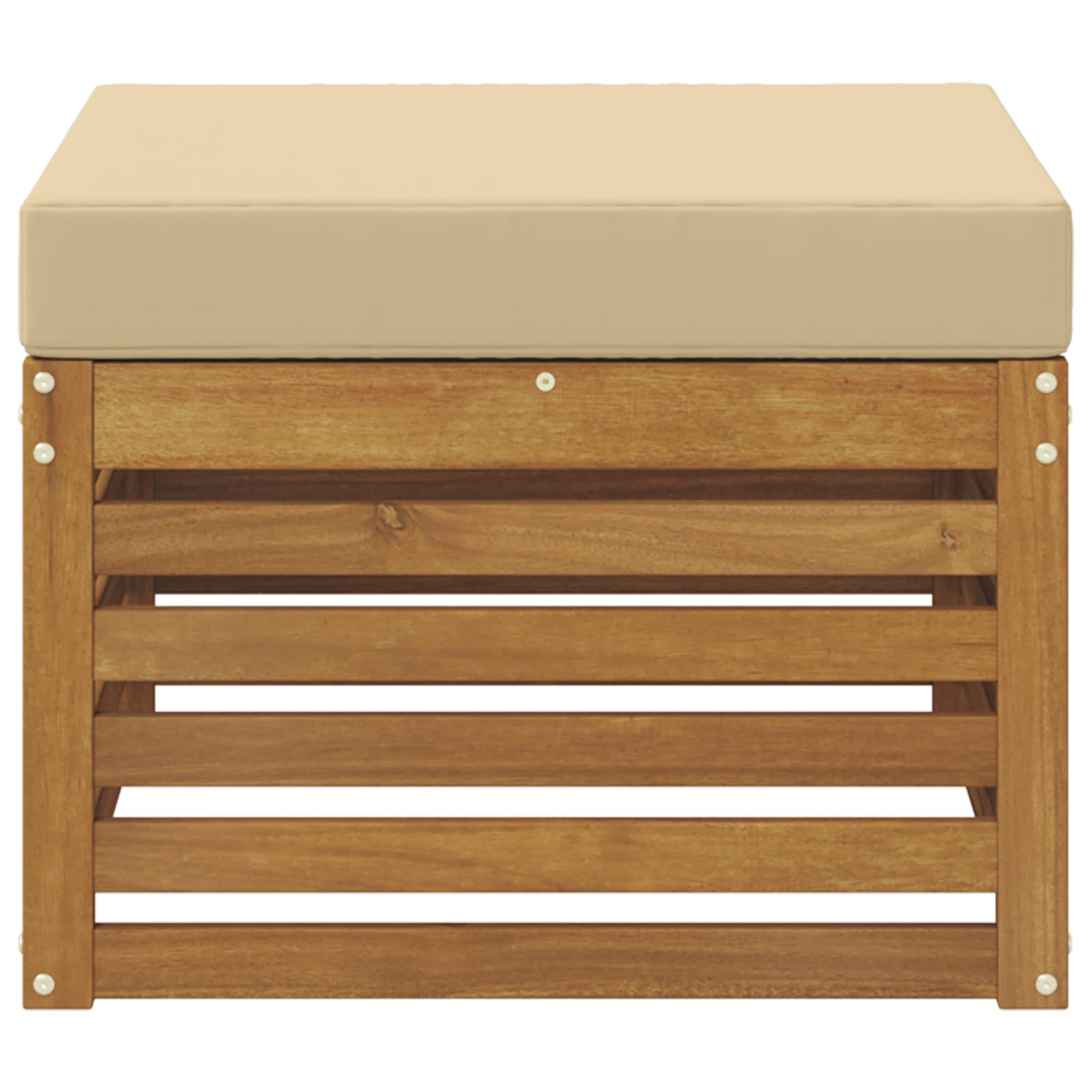 Outdoor-Fußhocker Massivholz Akazie Natur