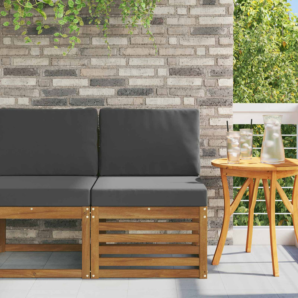 Outdoor Mittelsofa Massivholz Akazie Natur