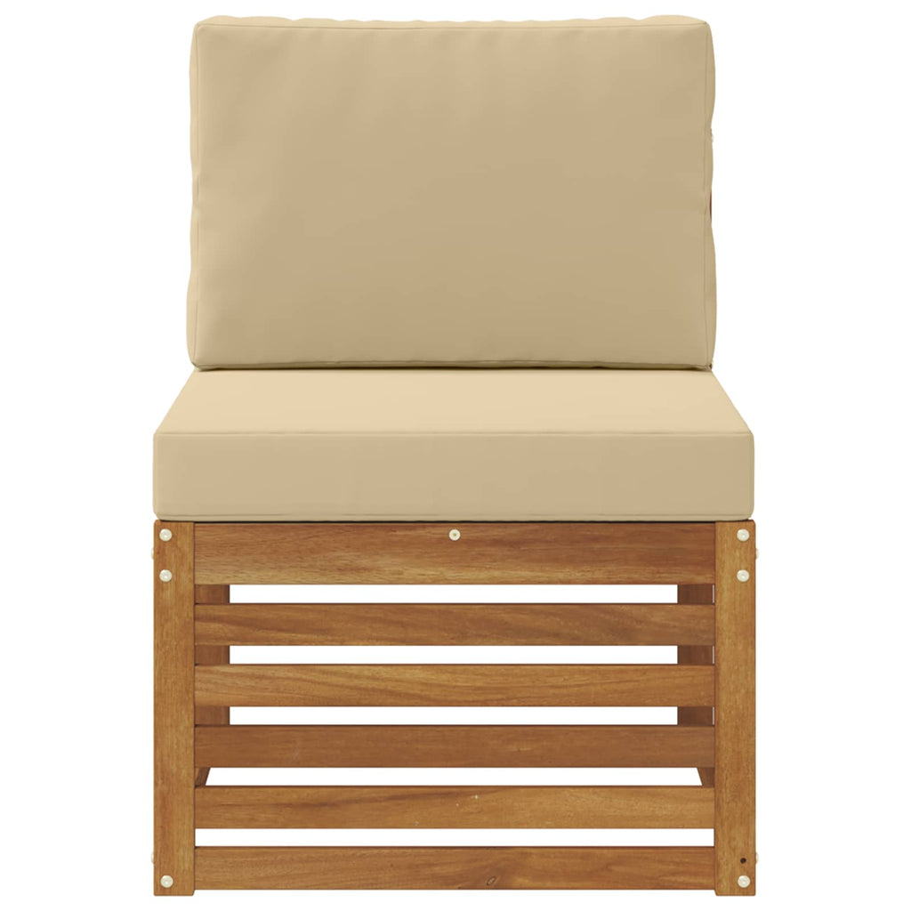 Outdoor Mittelsofa Massivholz Akazie Natur