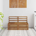 2 Stück Outdoor Mittelsofa Massivholz Akazie Natur