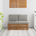 2 Stück Outdoor Mittelsofa Massivholz Akazie Natur