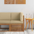 Outdoor Ecksofa Massivholz Akazie Natur