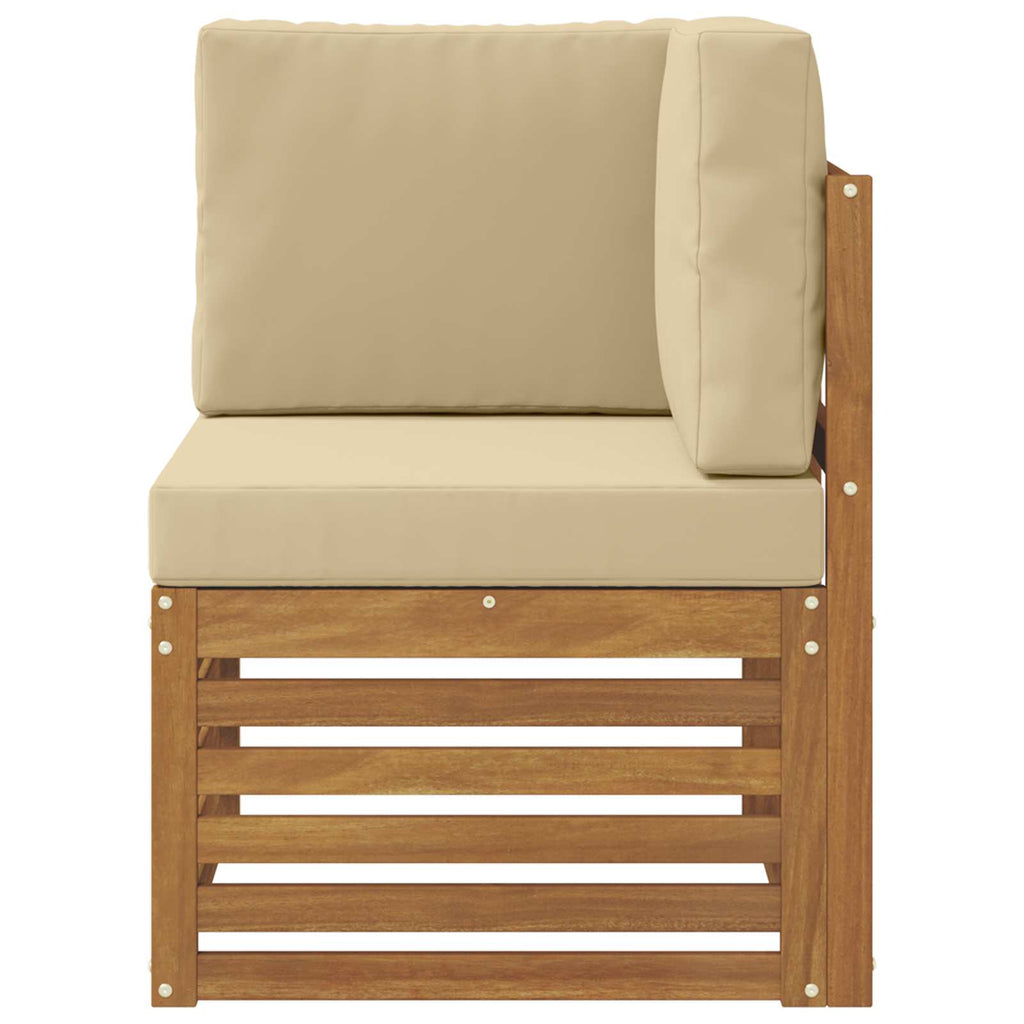 Outdoor Ecksofa Massivholz Akazie Natur