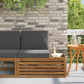 Outdoor Endsofa Natur 91 x 63 x 73 cm Massivholz Akazie