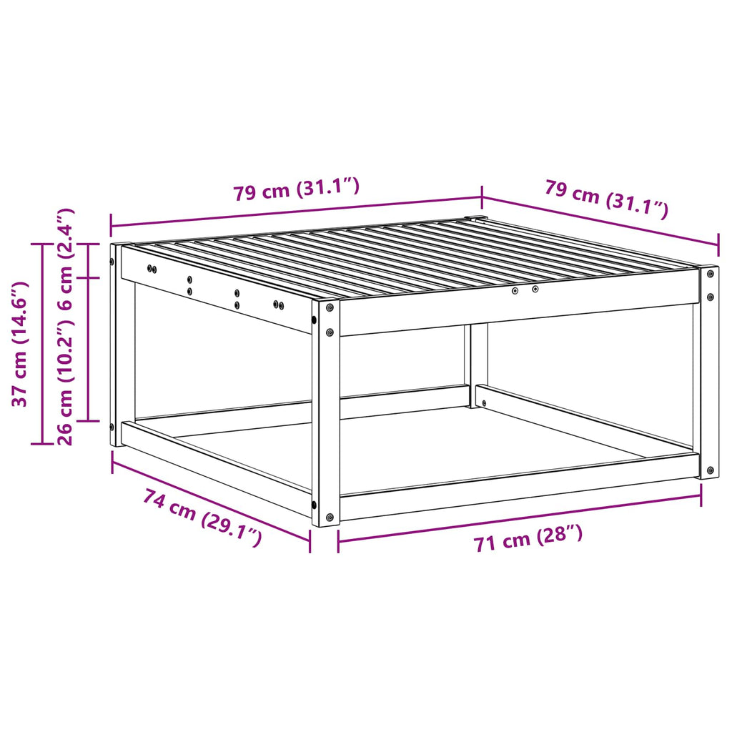 Tisch für Outdoor Natur 79 x 79 x 37 cm