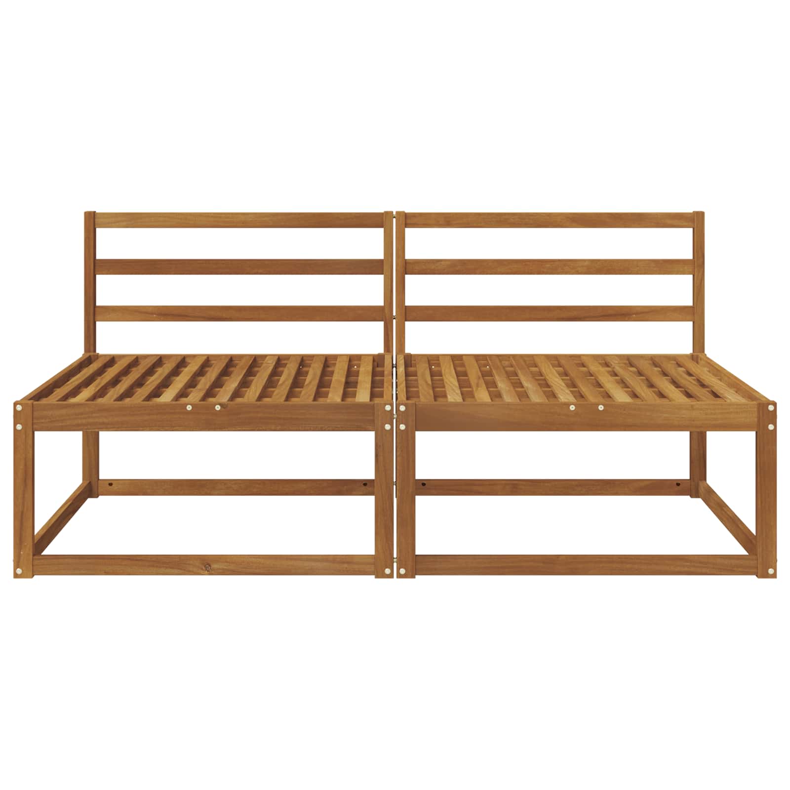 2 Stück Outdoor Mittelsofa Natur 158 x 83 x 73 cm