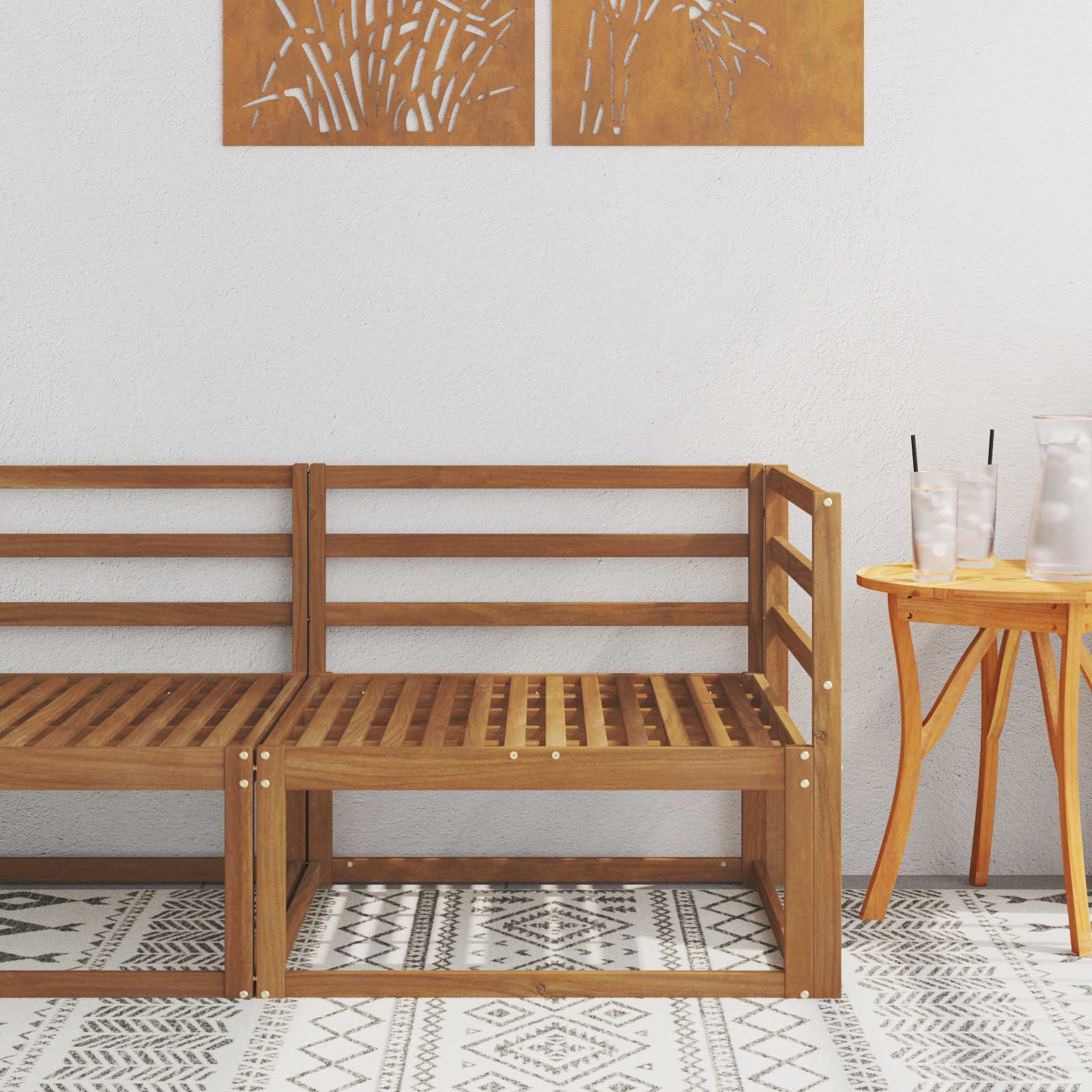 Outdoor Ecksofa Natur 83 x 83 x 73 cm