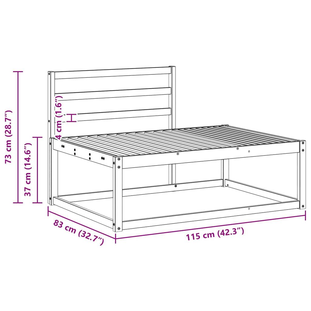 Outdoor Endsofa Natur 115 x 83 x 73 cm