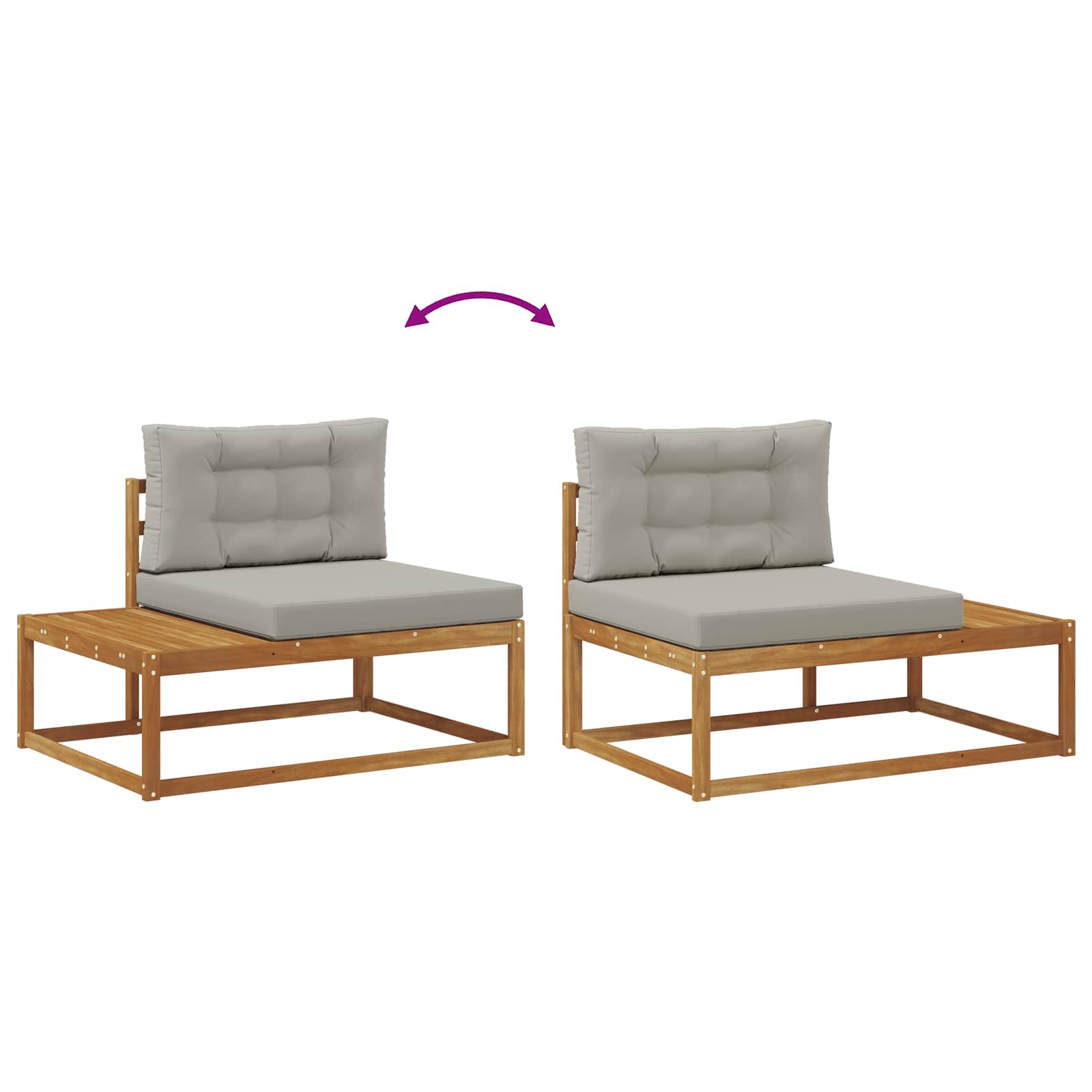 Outdoor Endsofa mit Kissen Natur 115 x 83 x 73 cm