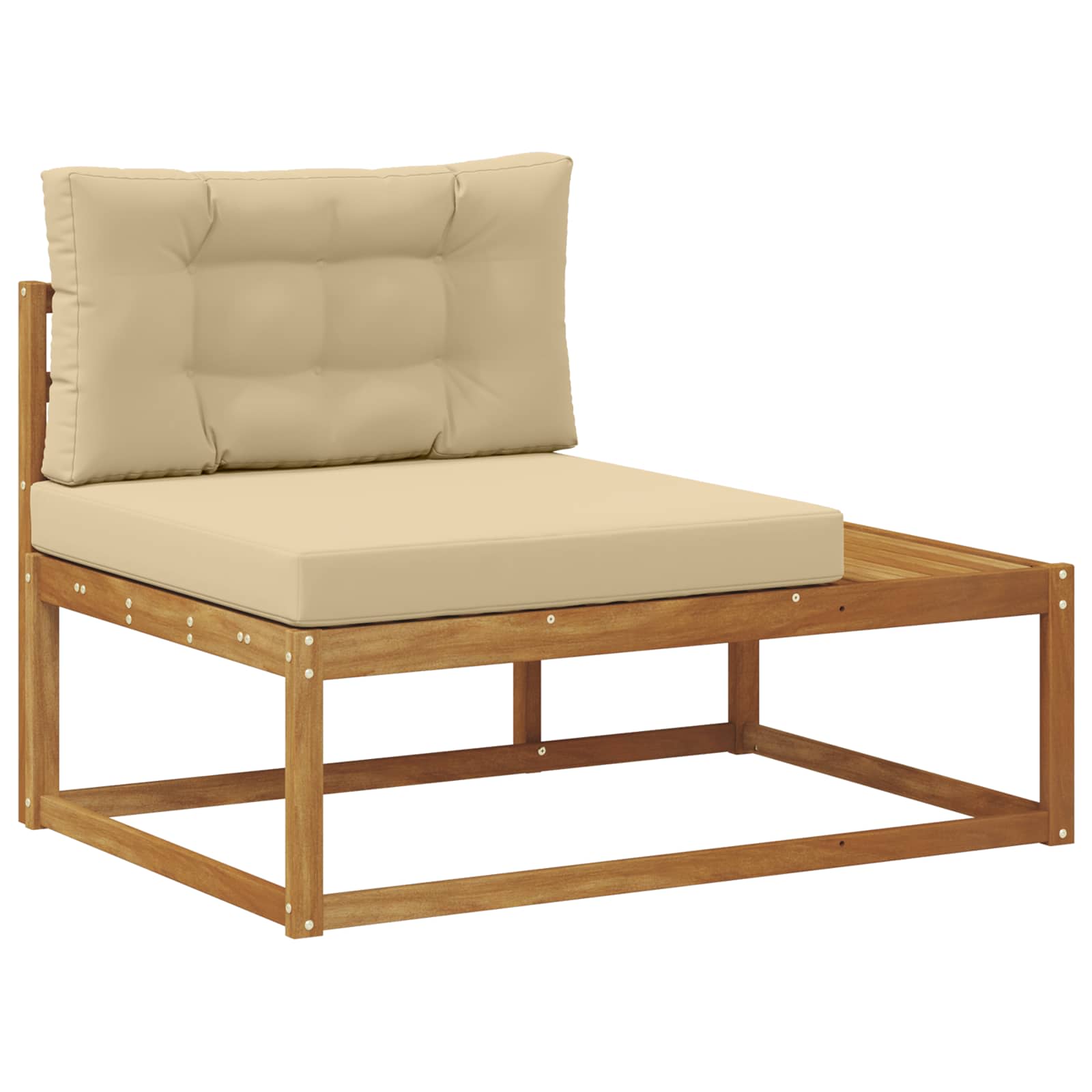Outdoor Endsofa mit Kissen Natur 115 x 83 x 73 cm