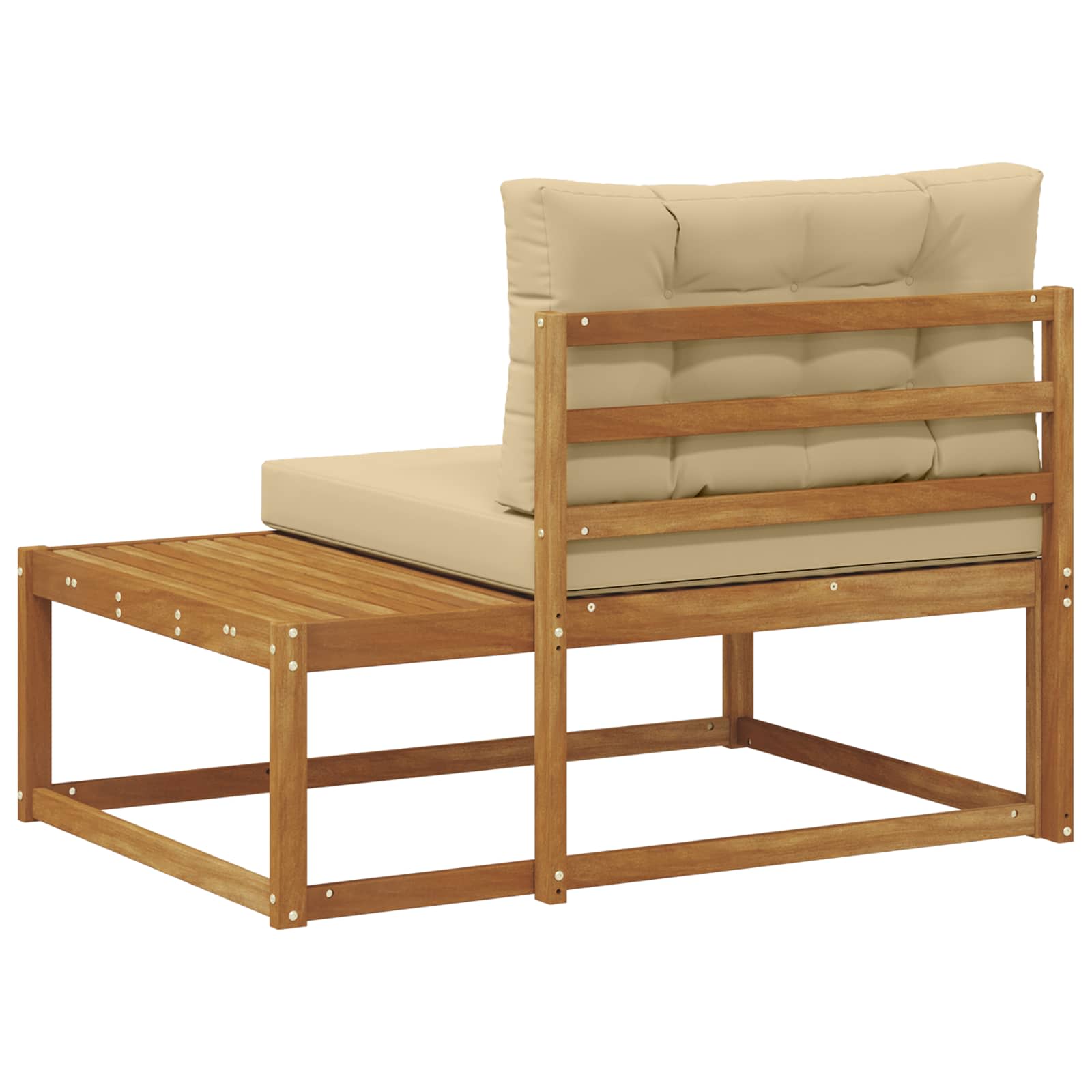 Outdoor Endsofa mit Kissen Natur 115 x 83 x 73 cm