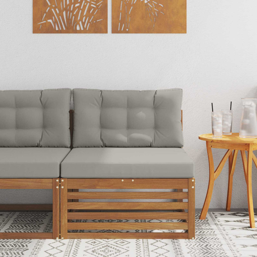 Outdoor Mittelsofa Massivholz Akazie Natur