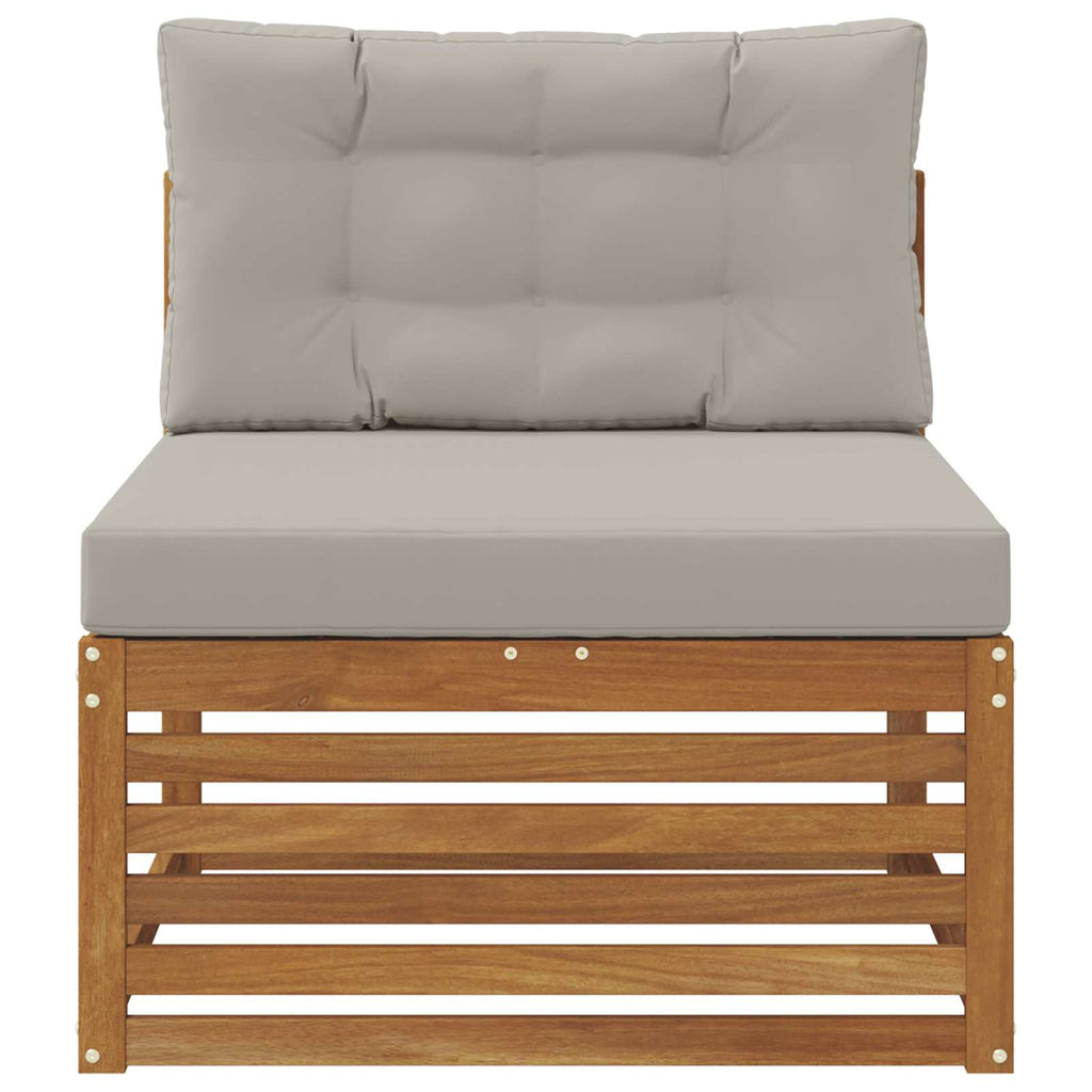 Outdoor Mittelsofa Massivholz Akazie Natur