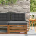 Outdoor Mittelsofa Massivholz Akazie Natur