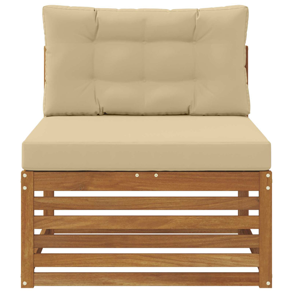 Outdoor Mittelsofa Massivholz Akazie Natur