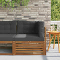 Outdoor Ecksofa Massivholz Akazie Natur