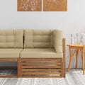 Outdoor Ecksofa Massivholz Akazie Natur