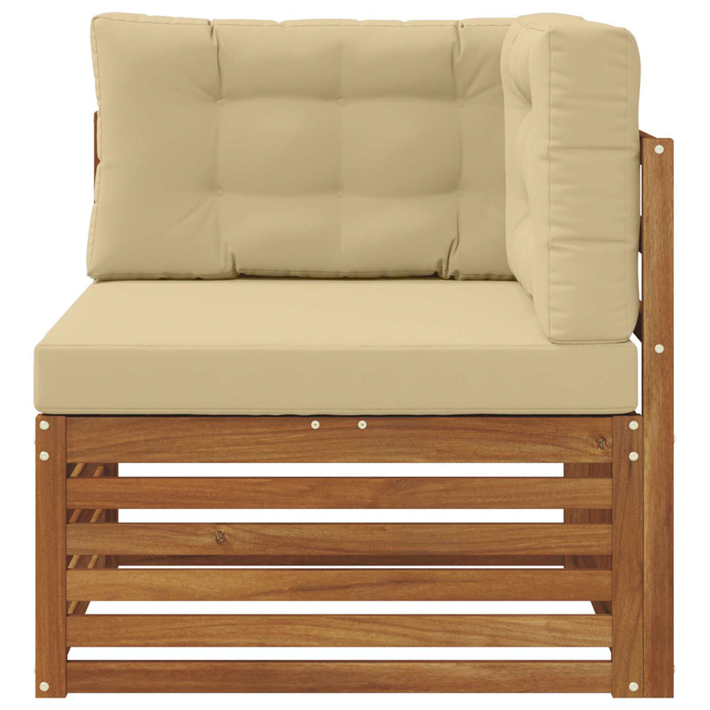 Outdoor Ecksofa Massivholz Akazie Natur