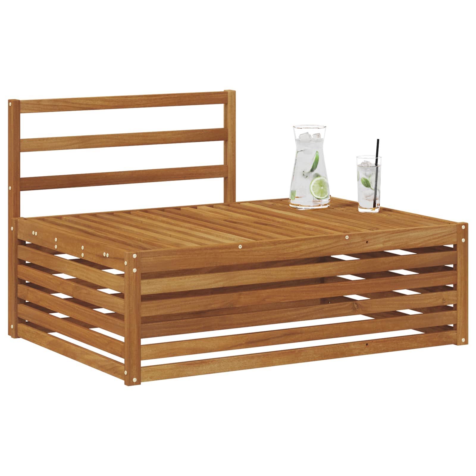 Outdoor Endsofa Natur 115 x 83 x 73 cm Massivholz Akazie