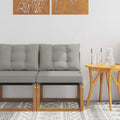 Outdoor Mittelsofa Massivholz Akazie und Textilene Stoff Natur