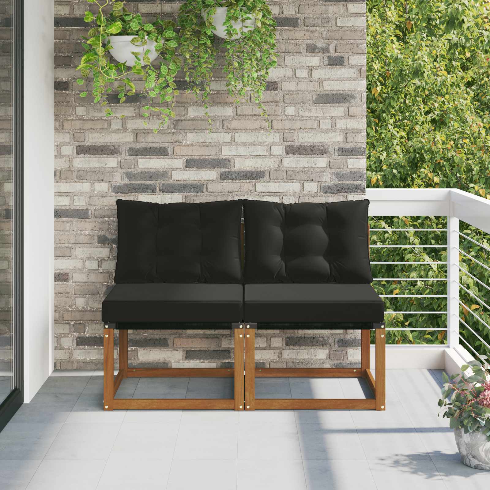 2 Stück Outdoor Mittelsofa