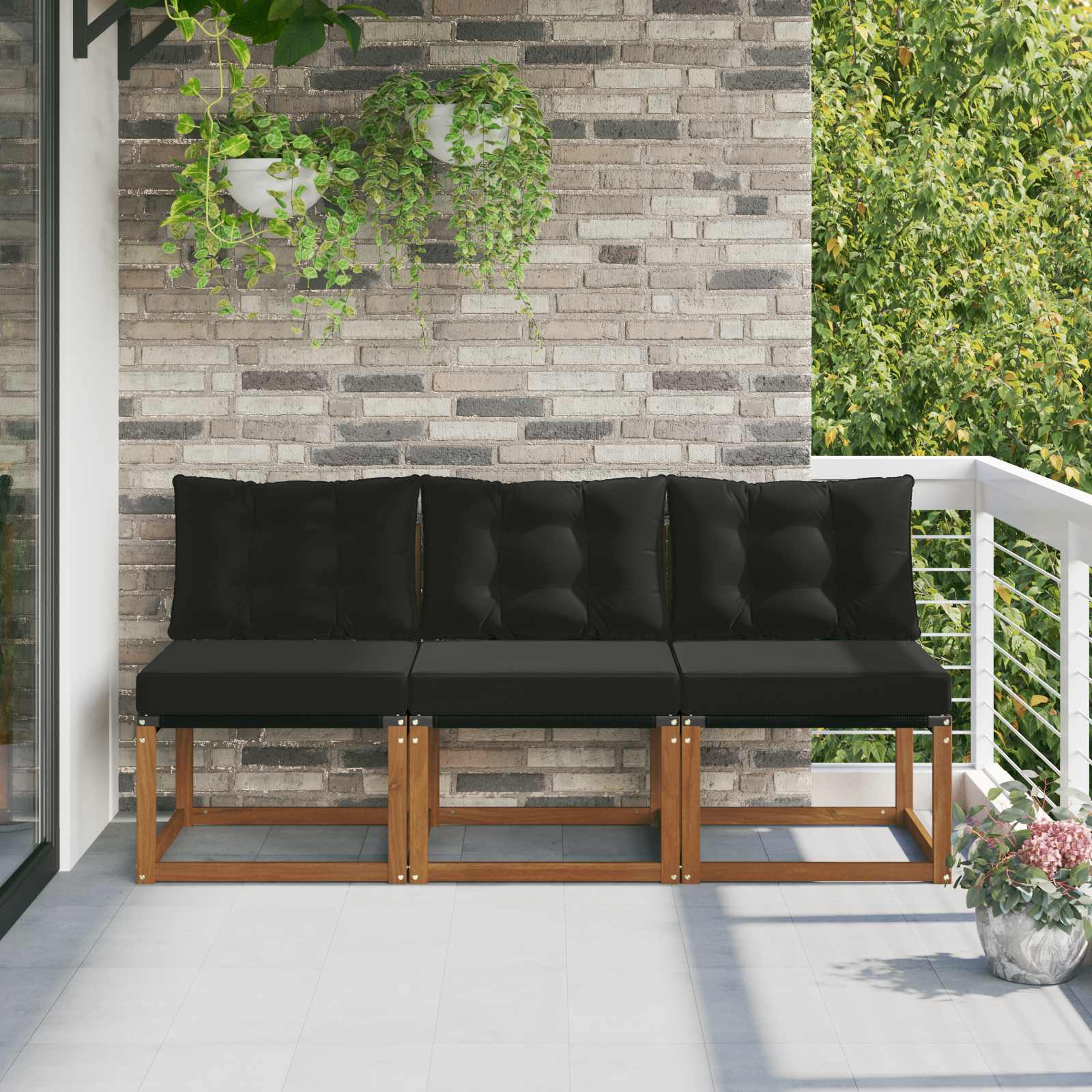 3 Stück Outdoor Mittelsofa