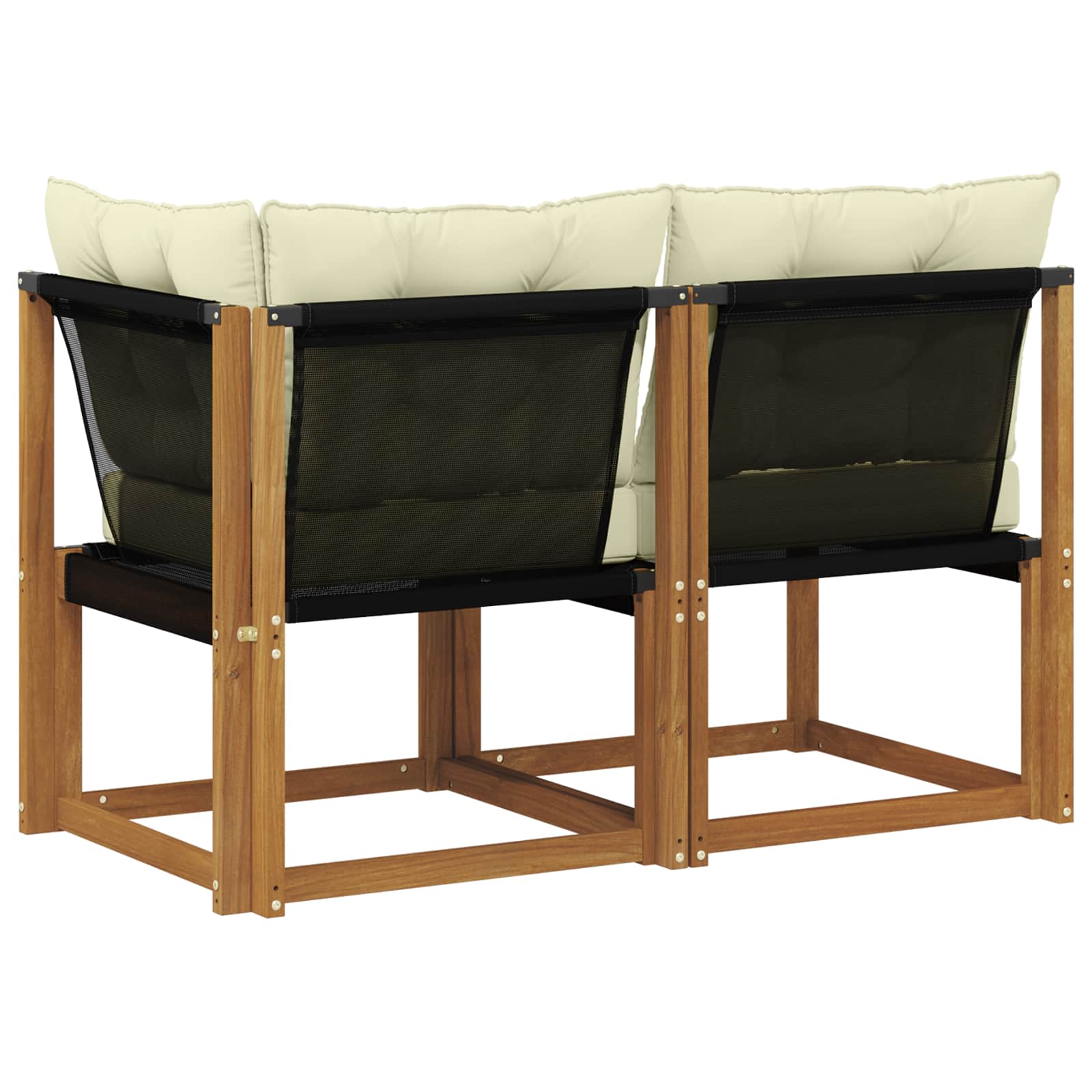 Outdoor Mittel- und Ecksofa mit Kissen 2 Stück Natur
