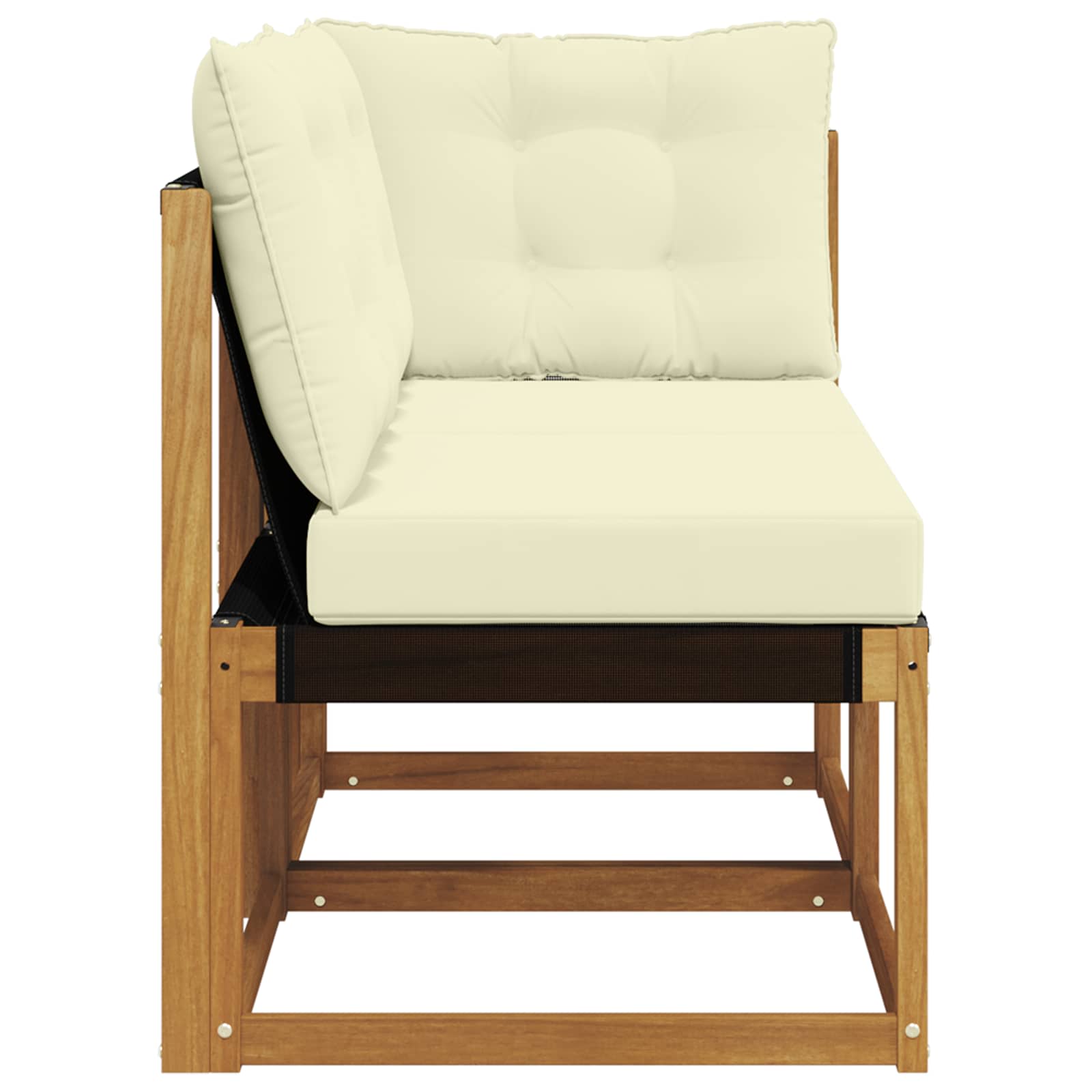 Outdoor Mittel- und Ecksofa mit Kissen 2 Stück Natur