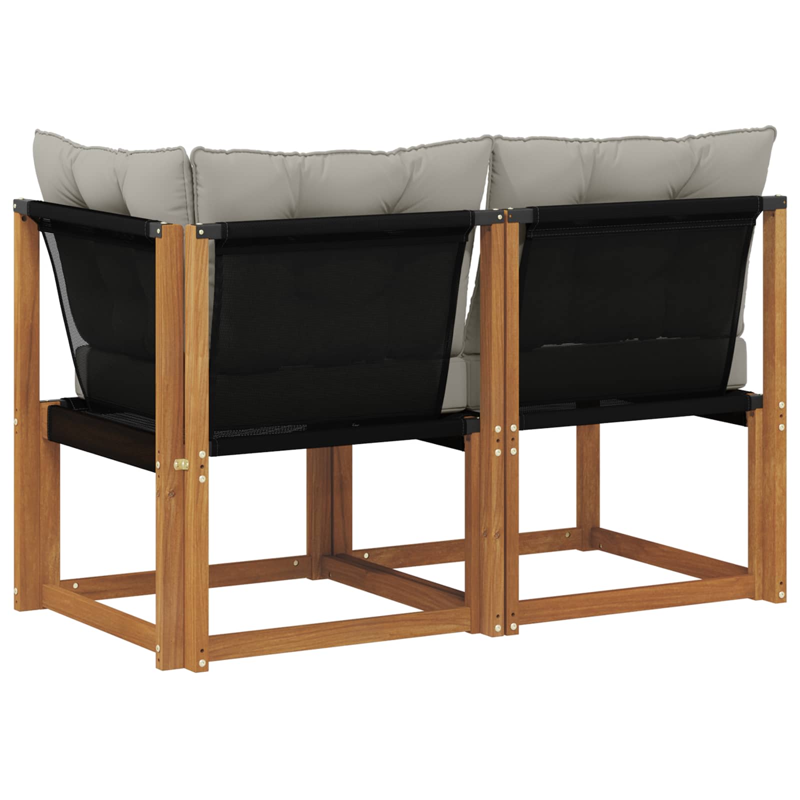 Outdoor Mittel- und Ecksofa mit Kissen 2 Stück Natur